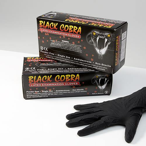 Black Cobra púdermentes Latex Fekete 100 db
