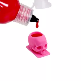 Pink koponyás szilikon festéktartó kupak - 200 darab